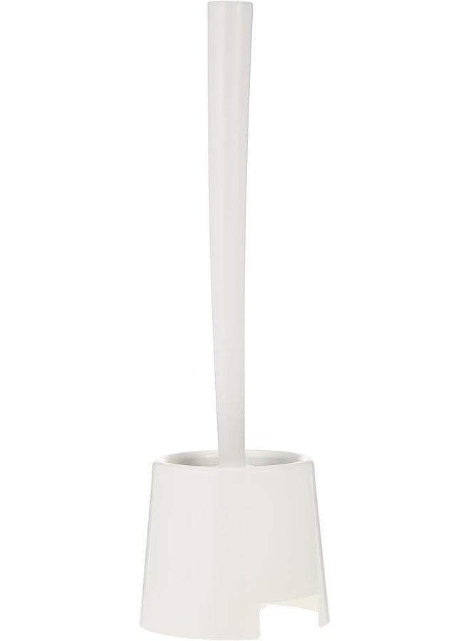 فرشاة تنظيف المرحاض الأوروبية مع حامل، مصنوعة من البولي بروبيلين الأبيض